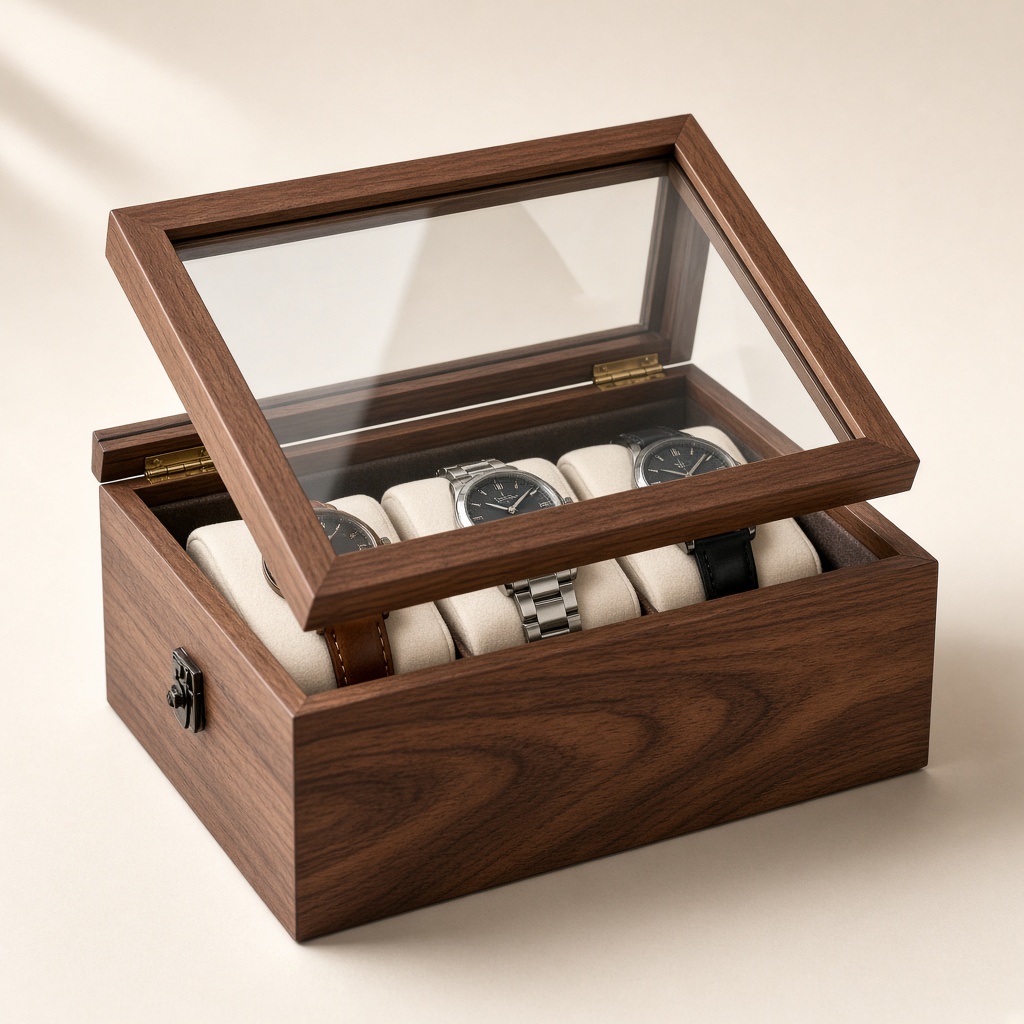 Rhea Walnut Watch Box